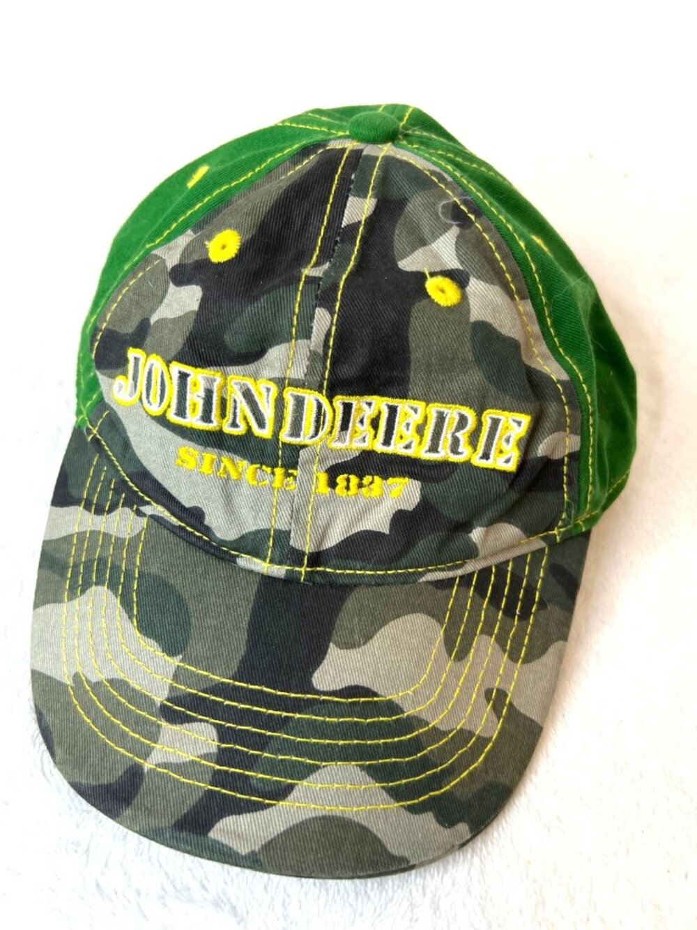 John Deere Green camo S/M Cap Hat Snapback 100% Cotton Tractors Agriculture